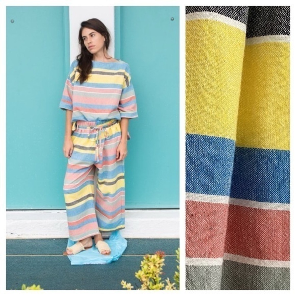 Proud Mary Colorful Stripe Wide Leg Playa Pant Medium - Picture 1 of 16